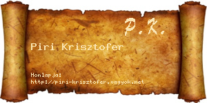 Piri Krisztofer névjegykártya